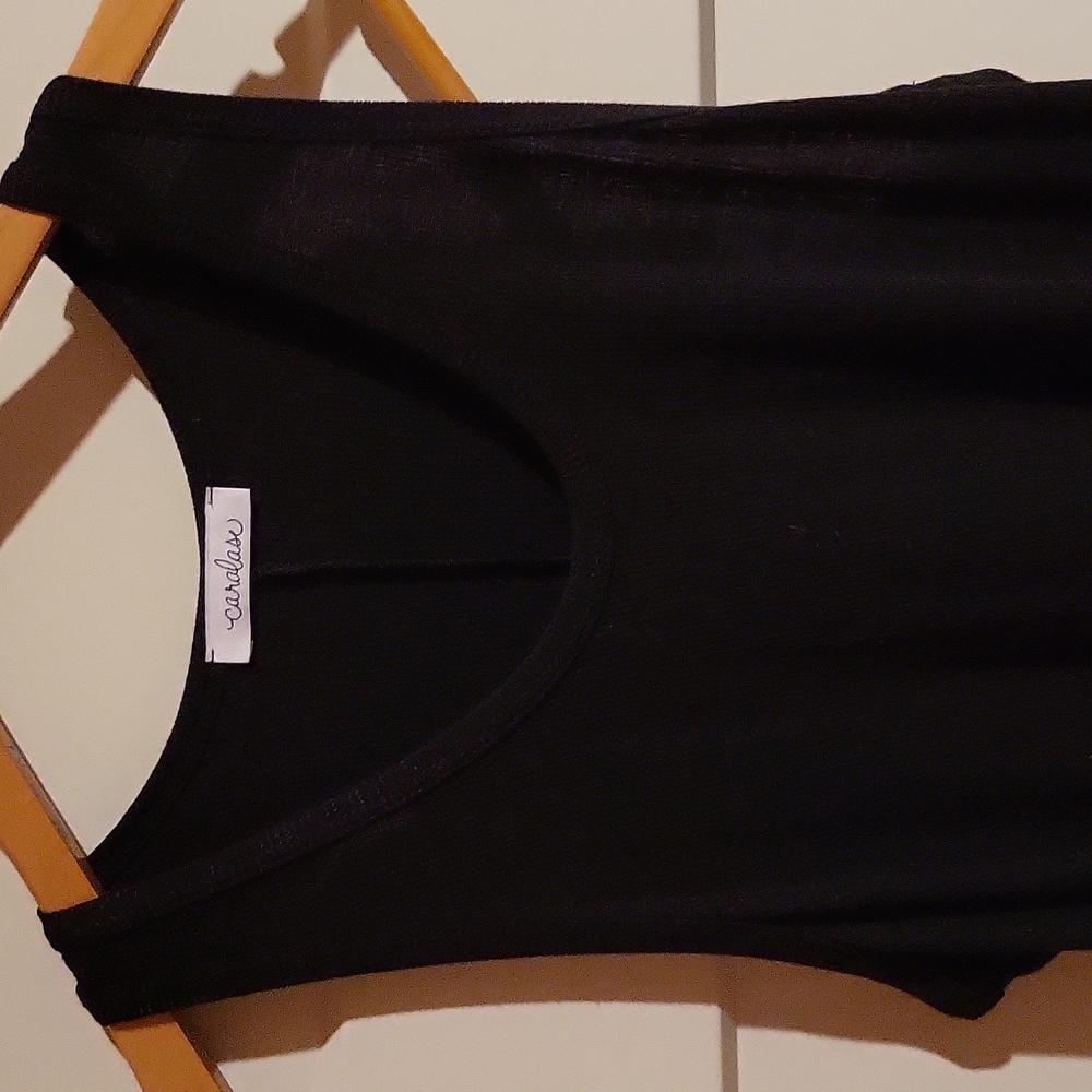Black Ribbed Tank Dress - Picture 2 of 3